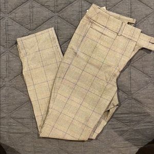 LOFT Petite plaid high waist skinny ankle pants
